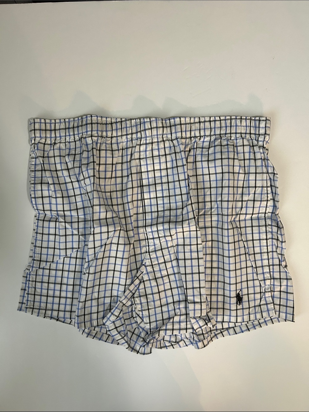 Ralph Lauren White and Blue Checked Men's Shorts